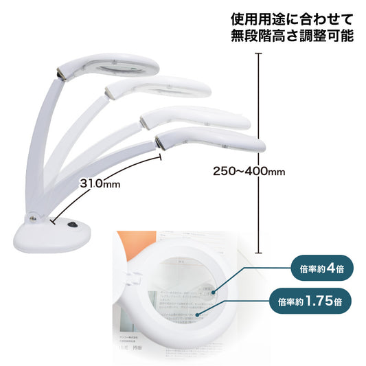 サンコー 30LEDライト付きスタンドルーペ 日本ブランド, THANKO Stand-type Loupe with 30 LED , Japan Brand