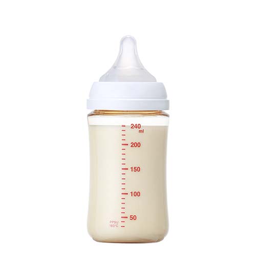 ピジョン 哺乳びん プラスチック(PPSU)  240ml (乳首Mサイズ付）Pigeon SofTouch Baby Feeding Bottle Plastic (PPSU) 240ml  (with M size Nipple) 【Pigeon Logo】