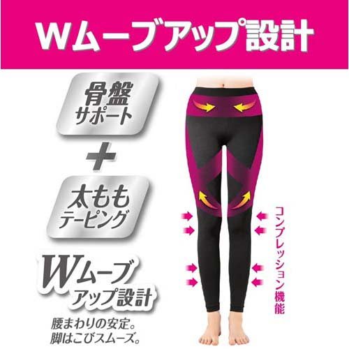 ピップ スリムウォーク Beau-Acty 美脚＆美尻レギンス PH739 ブラックM-L 日本製, Pip SLIMWALK Beau-Acty Beautiful Legs & Hip Leggings for Sport PH739 Black M-L, Made in Japan