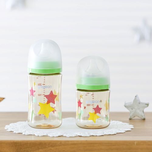 ピジョン 哺乳びん プラスチック(PPSU)  240ml (乳首Mサイズ付）【Star】Pigeon SofTouch Baby Feeding Bottle Plastic (PPSU) 240ml  (with M size Nipple) 【Star】