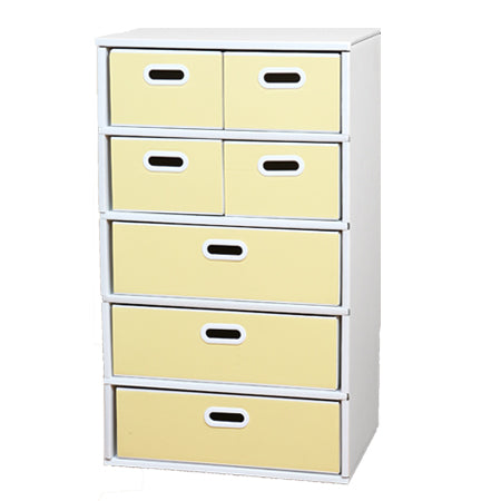段ボール製 整理ダンス チェスト Bタイプ(5段仕様)日本製, Cardboard Drawer Dresser B-type (7 Drawer, 5 Tier), Made in Japan